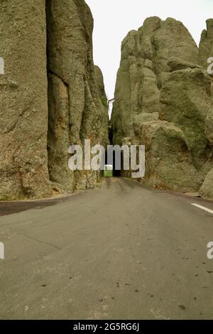 Tunnels on the Needles Highway in Custer State Park, Custer, South Dakota, USA Stock Photo