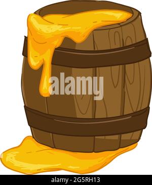 Sweet honey in wooden jar, healthy product vector Stock Vector