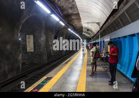 RIO DE JANEIRO, BRAZIL - JAN 27, 2015: View of metro station Cardeal Arcoverde in Rio de Janeiro, Brazil Stock Photo