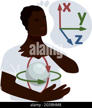 Solving geometric problems, axis and dimensions Stock Vector