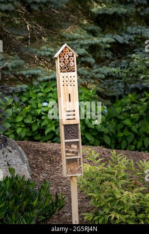 Stackable Insect Boxes Insect box attracts beneficial insects to a garden Stock Photo - Alamy