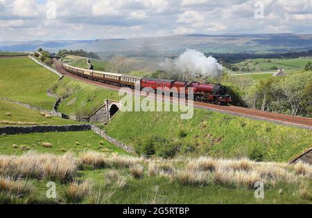 Princess Elizabeth passes Birkett Common on 27.5.21 with the returning Belle to Liverpool. Stock Photo