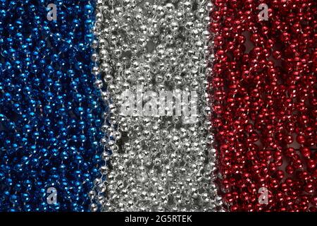 Abstract patriotic red white and blue glitter sparkle explosion background for celebrations Bastille day Stock Photo