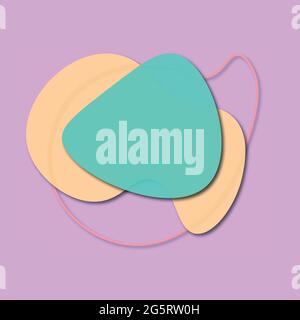 Bright graphic elements. Vector. Paper cut. Dynamic colored shapes and lines. Abstract gradient banners with flowing fluid shapes. Template for logo Stock Vector
