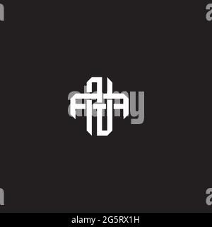 Initial letter overlapping interlock logo monogram line art style isolated on black background template Stock Vector