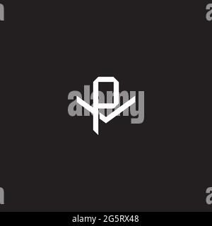 Initial letter overlapping interlock logo monogram line art style isolated on black background template Stock Vector