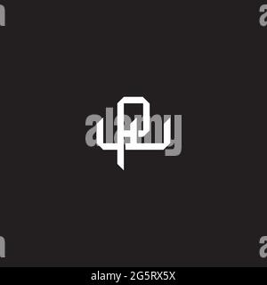 Initial letter overlapping interlock logo monogram line art style isolated on black background template Stock Vector