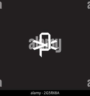 Initial letter overlapping interlock logo monogram line art style isolated on black background template Stock Vector