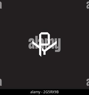 Initial letter overlapping interlock logo monogram line art style isolated on black background template Stock Vector