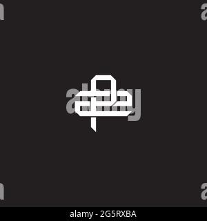 Initial letter overlapping interlock logo monogram line art style isolated on black background template Stock Vector
