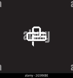 Initial letter overlapping interlock logo monogram line art style isolated on black background template Stock Vector