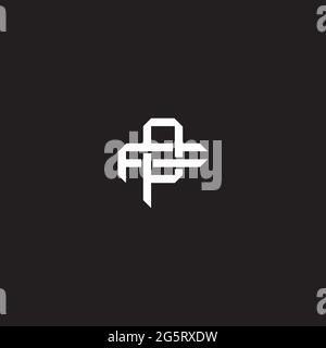 Initial letter overlapping interlock logo monogram line art style isolated on black background template Stock Vector