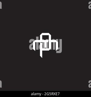 Initial letter overlapping interlock logo monogram line art style isolated on black background template Stock Vector