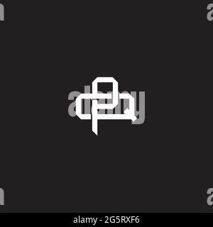 Initial letter overlapping interlock logo monogram line art style isolated on black background template Stock Vector