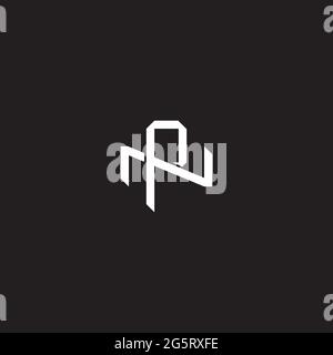 Initial letter overlapping interlock logo monogram line art style isolated on black background template Stock Vector