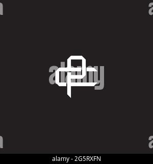 Initial letter overlapping interlock logo monogram line art style isolated on black background template Stock Vector