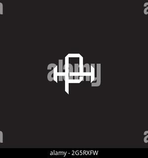 Initial letter overlapping interlock logo monogram line art style isolated on black background template Stock Vector