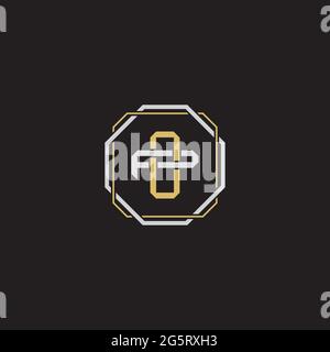 Initial letter overlapping interlock logo monogram line art style isolated on black background template Stock Vector
