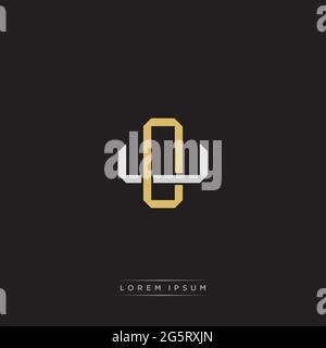 Initial letter overlapping interlock logo monogram line art style isolated on black background template Stock Vector