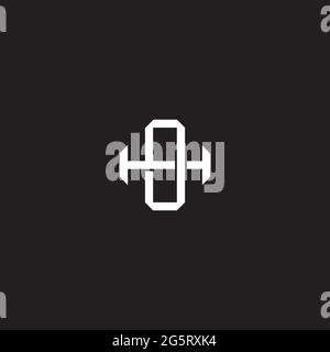 Initial letter overlapping interlock logo monogram line art style isolated on black background template Stock Vector