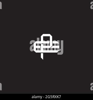 Initial letter overlapping interlock logo monogram line art style isolated on black background template Stock Vector