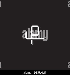 Initial letter overlapping interlock logo monogram line art style isolated on black background template Stock Vector