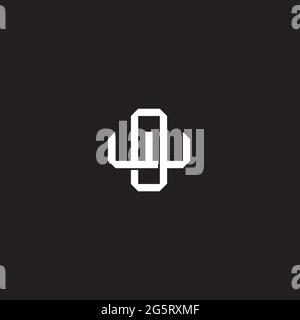 Initial letter overlapping interlock logo monogram line art style isolated on black background template Stock Vector