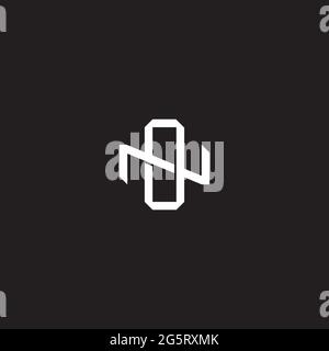 Initial letter overlapping interlock logo monogram line art style isolated on black background template Stock Vector