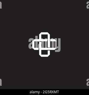 Initial letter overlapping interlock logo monogram line art style isolated on black background template Stock Vector