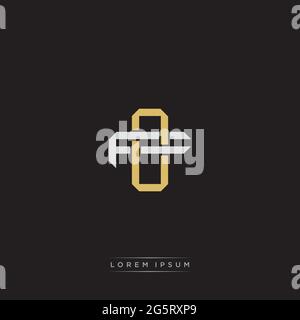 Initial letter overlapping interlock logo monogram line art style isolated on black background template Stock Vector