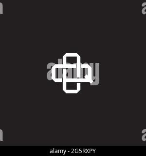 Initial letter overlapping interlock logo monogram line art style isolated on black background template Stock Vector