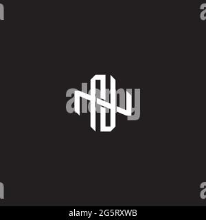 Initial letter overlapping interlock logo monogram line art style isolated on black background template Stock Vector