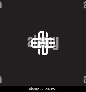 Initial letter overlapping interlock logo monogram line art style isolated on black background template Stock Vector