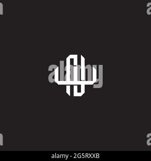 Initial letter overlapping interlock logo monogram line art style isolated on black background template Stock Vector