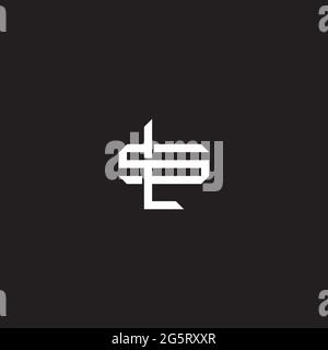 Initial letter overlapping interlock logo monogram line art style isolated on black background template Stock Vector