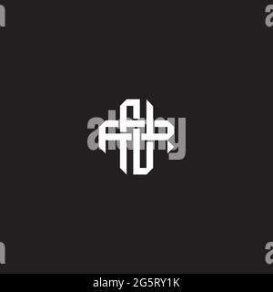 Initial letter overlapping interlock logo monogram line art style isolated on black background template Stock Vector