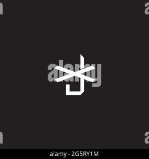 Initial letter overlapping interlock logo monogram line art style isolated on black background template Stock Vector