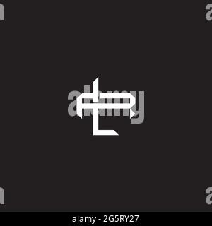Initial letter overlapping interlock logo monogram line art style isolated on black background template Stock Vector