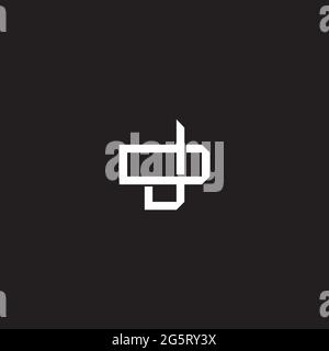 Initial letter overlapping interlock logo monogram line art style isolated on black background template Stock Vector