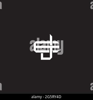 Initial letter overlapping interlock logo monogram line art style isolated on black background template Stock Vector