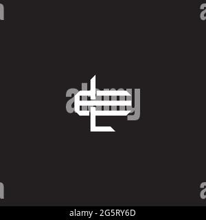Initial letter overlapping interlock logo monogram line art style isolated on black background template Stock Vector