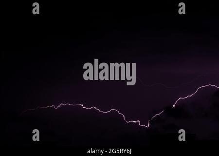 The lightning in the night Stock Photo