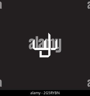 Initial letter overlapping interlock logo monogram line art style isolated on black background template Stock Vector