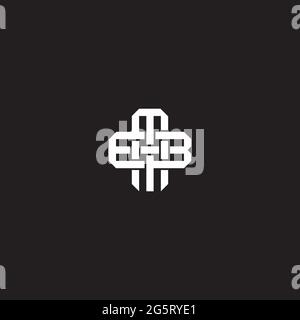Initial letter overlapping interlock logo monogram line art style isolated on black background template Stock Vector