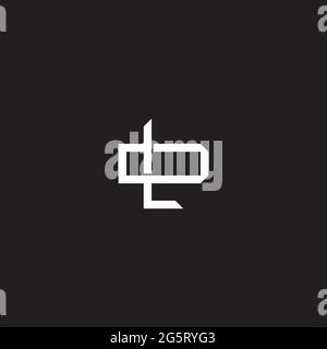 Initial letter overlapping interlock logo monogram line art style isolated on black background template Stock Vector
