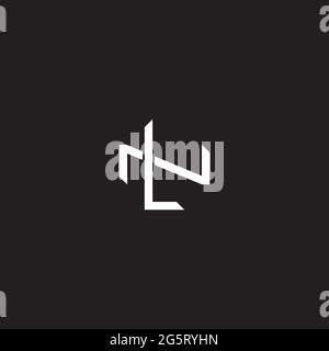 Initial letter overlapping interlock logo monogram line art style isolated on black background template Stock Vector