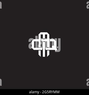 Initial letter overlapping interlock logo monogram line art style isolated on black background template Stock Vector