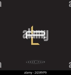 Initial letter overlapping interlock logo monogram line art style isolated on black background template Stock Vector