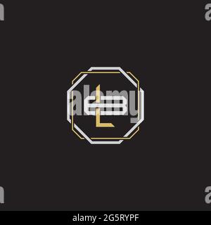 Initial letter overlapping interlock logo monogram line art style isolated on black background template Stock Vector