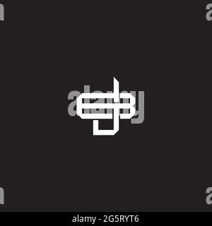 Initial letter overlapping interlock logo monogram line art style isolated on black background template Stock Vector